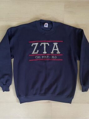 VTG Jerzees Super Sweats Cal Poly SLO Zeta Tau Alpha Crewneck Sweatshirt XL USA